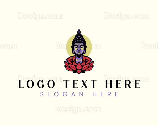 Yoga Buddhist Floral Logo