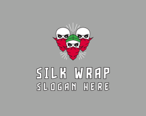 Three Skulls Scarf logo design