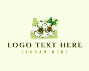 Oregon Pear Flower Blossom logo