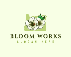 Oregon Pear Flower Blossom logo design