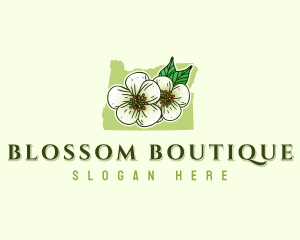 Oregon Pear Flower Blossom logo design