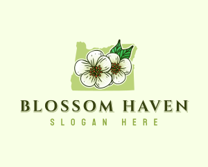 Oregon Pear Flower Blossom logo design