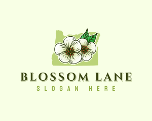 Oregon Pear Flower Blossom logo design