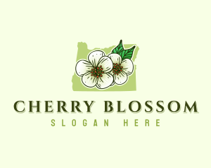 Oregon Pear Flower Blossom logo design