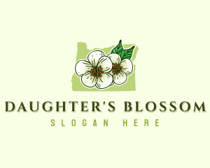 Oregon Pear Flower Blossom logo design