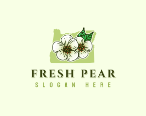 Oregon Pear Flower Blossom logo design