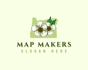 Oregon Pear Flower Blossom logo design