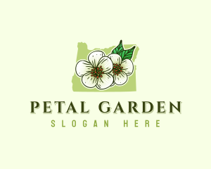 Oregon Pear Flower Blossom logo design