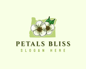 Oregon Pear Flower Blossom logo design