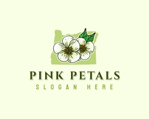 Oregon Pear Flower Blossom logo design