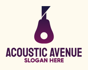 Purple Gradient Flag Guitar logo design