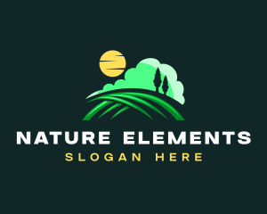 Landscape Nature Moon logo design