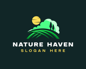 Landscape Nature Moon logo design