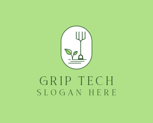 Gardening Rake Leaf logo design