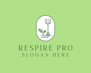 Gardening Rake Leaf logo design