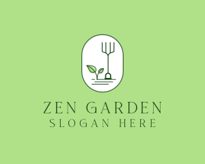 Gardening Rake Leaf logo design