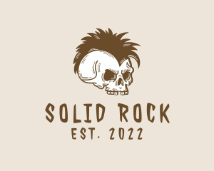 Mohawk Punk Skull logo design