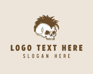 Mohawk Punk Skull logo