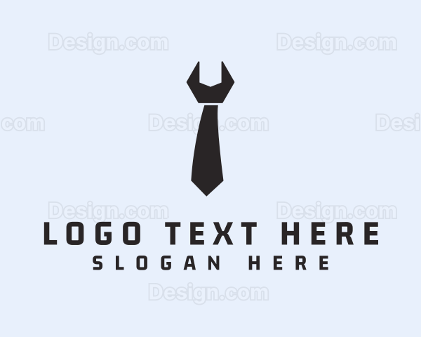 Wrench Necktie Mechanic Logo