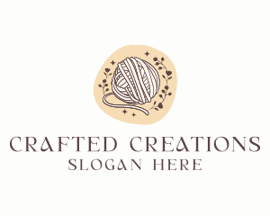 Floral Knitting Yarn logo design