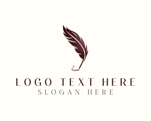 Copywriting - Feather Pen Signature logo design