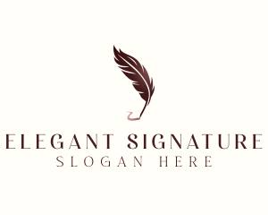 Feather Pen Signature logo design