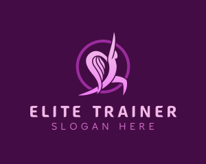 Winged Yoga Trainer logo design