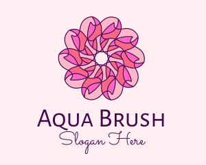 Pink Flower Pattern logo design