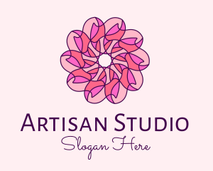 Pink Flower Pattern logo design