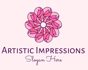 Pink Flower Pattern logo design