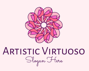 Pink Flower Pattern logo design