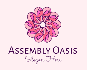 Pink Flower Pattern logo design