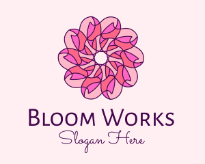 Pink Flower Pattern logo design