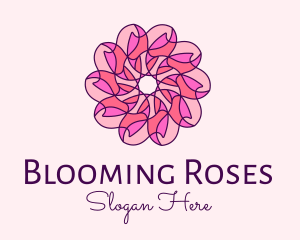 Pink Flower Pattern logo design