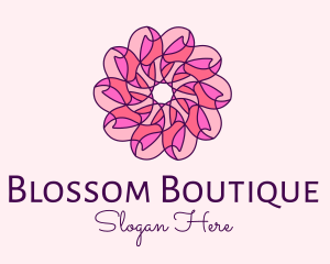 Pink Flower Pattern logo design