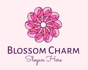 Pink Flower Pattern logo design