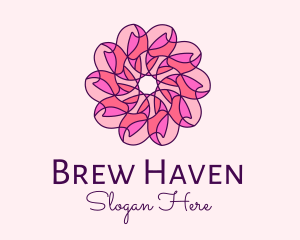 Pink Flower Pattern logo design