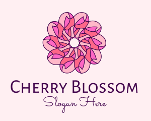 Pink Flower Pattern logo design