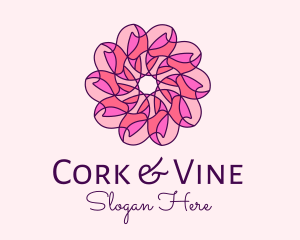 Pink Flower Pattern logo design