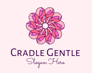 Pink Flower Pattern logo design