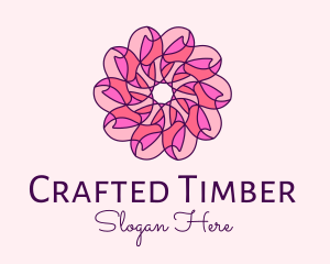 Pink Flower Pattern logo design