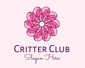 Pink Flower Pattern logo design