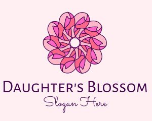 Pink Flower Pattern logo design