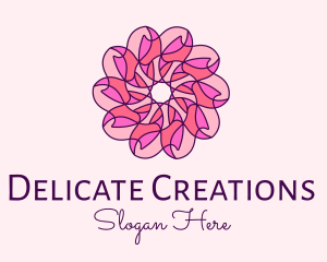 Pink Flower Pattern logo design