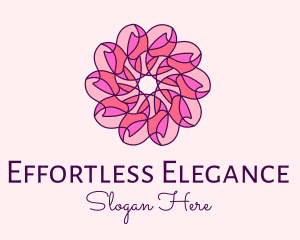 Pink Flower Pattern logo design