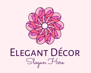 Pink Flower Pattern logo design