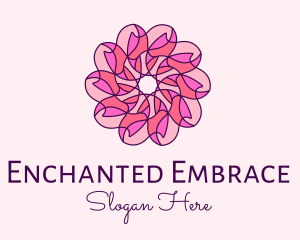 Pink Flower Pattern logo design