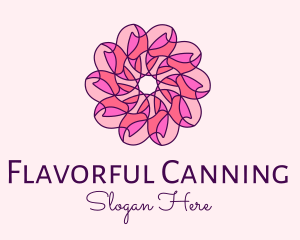 Pink Flower Pattern logo design