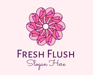 Pink Flower Pattern logo design