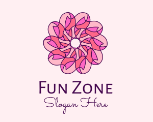 Pink Flower Pattern logo design